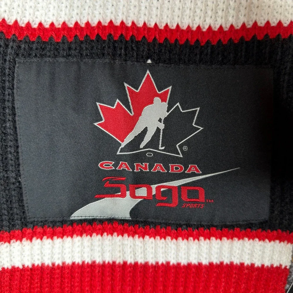 Hockey Canada Saga Sports Scarf Red White Black Knit Team Canada NWT